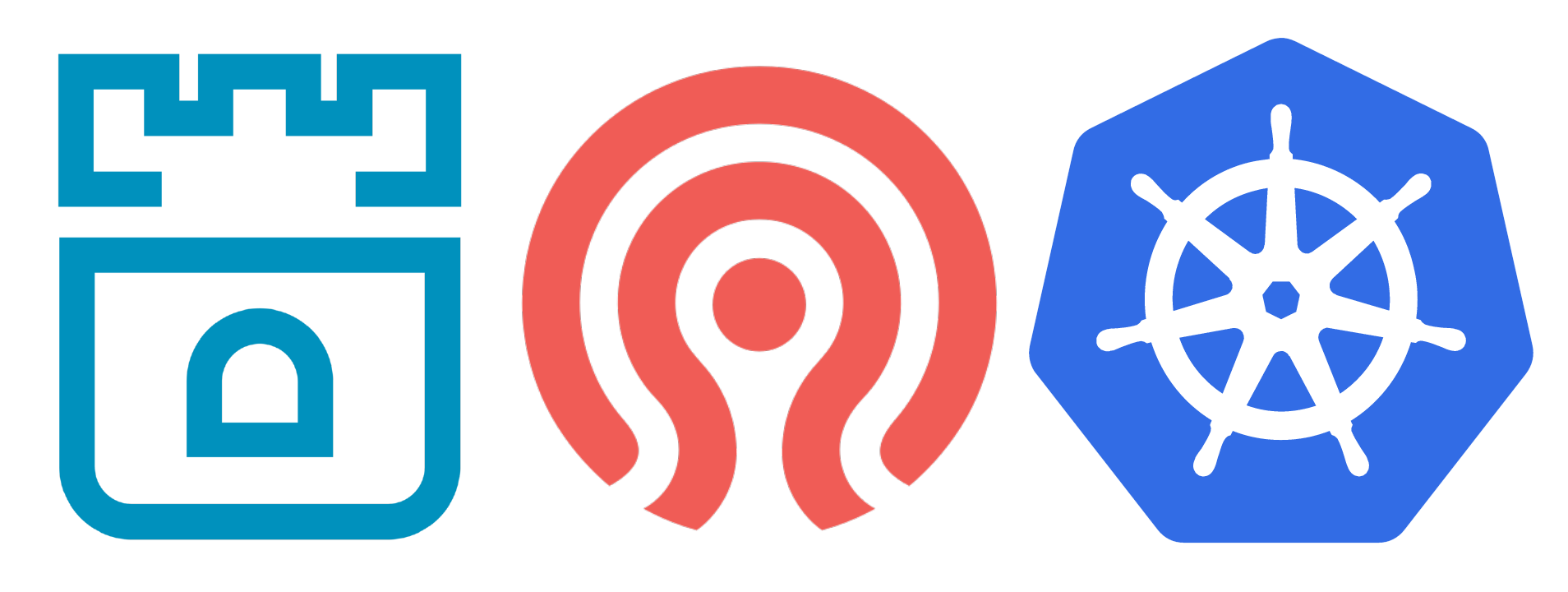Image showing logos of Rook, Ceph and Kubernetes